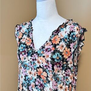 Floral Sleeveless V-Neck Dress